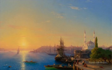 Ivan Aivazovsky Vue de Constantinople et du Bosphore Paysage marin Peinture à l'huile